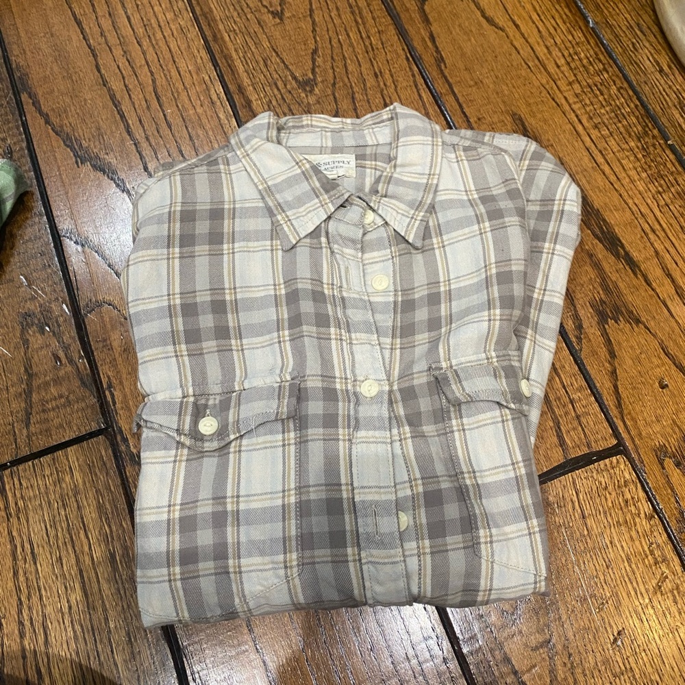 Ralph Lauren, Denim & Supply, Women’s Plaid Button Down Utility Shirt.